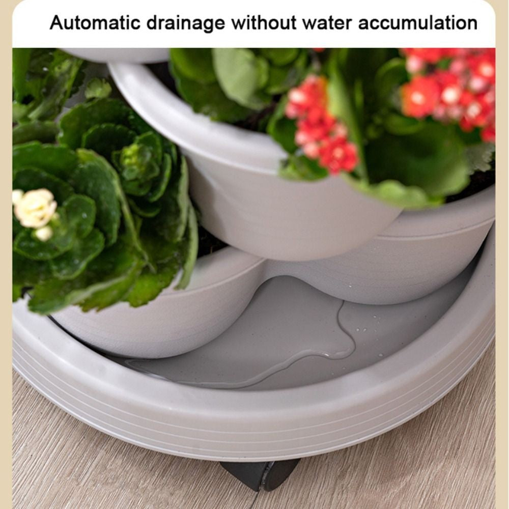 Torre vertical empilhável vaso de flores multi-camada