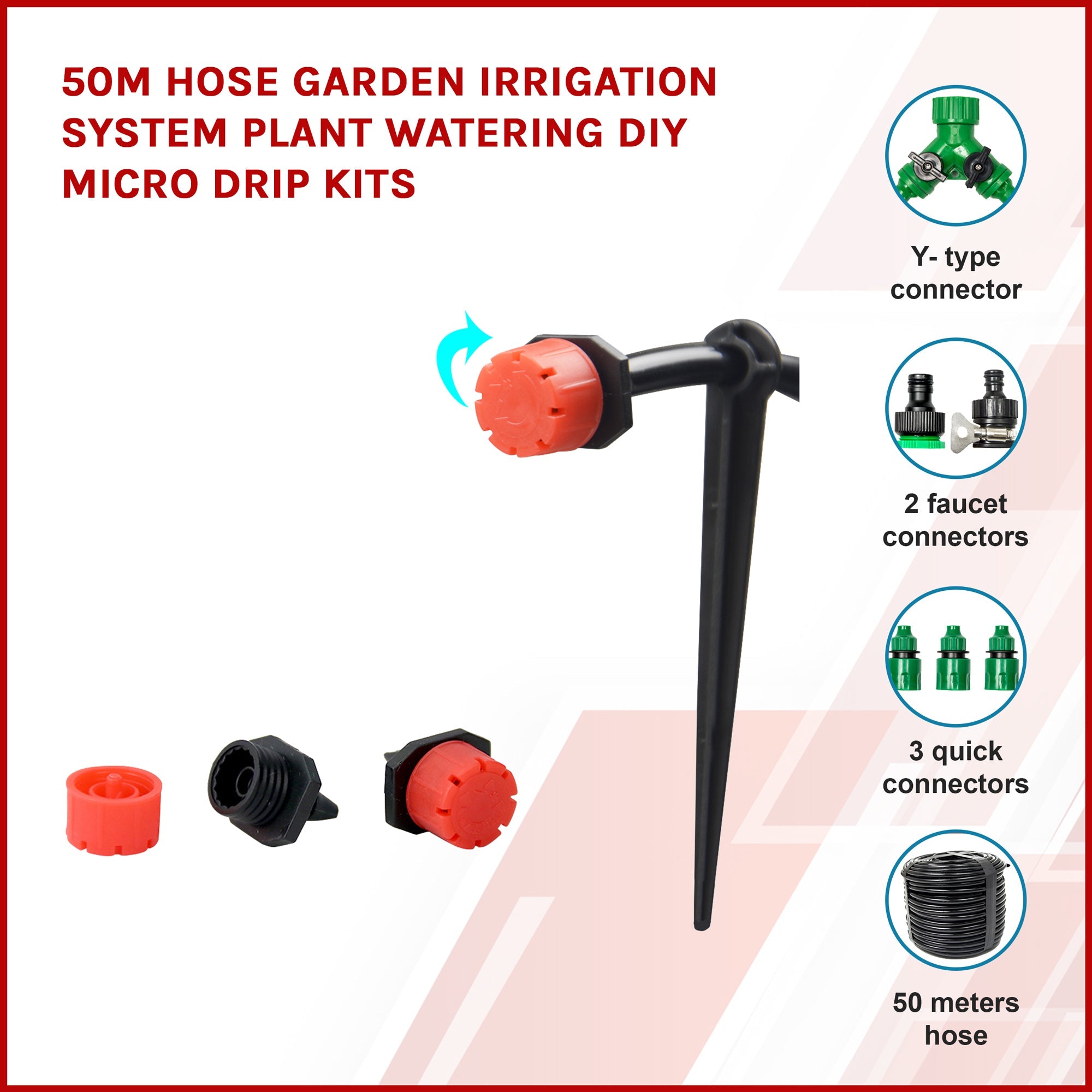 NNEDSZ 50M Hose Garden Irrigation System Plant Watering DIY Micro Drip Kits