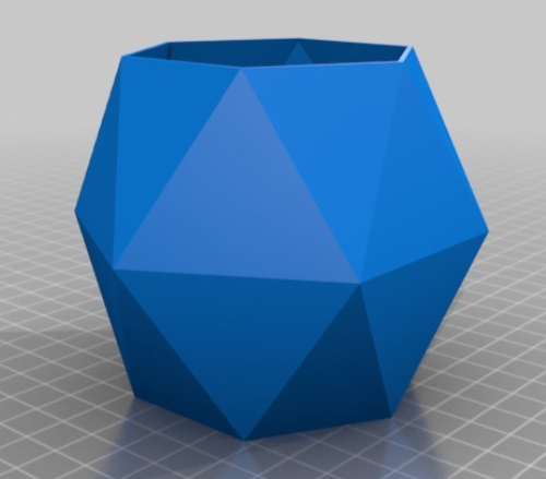 1 Kit com 3 Vasos de flores de Geometria Cor: Preto