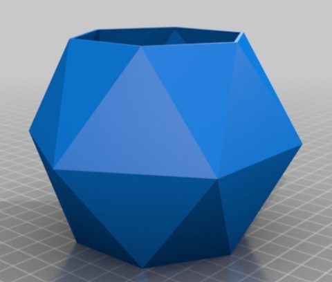 1 Kit com 3 Vasos de flores de Geometria Cor: Preto